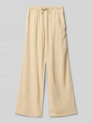 Spodnie materiałowe z mieszanki wiskozy z szeroką nogawką i elastycznym pasem Garcia