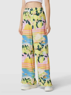 Spodnie materiałowe z nadrukiem na całej powierzchni model ‘Corina’ EDITED