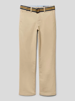 Spodnie materiałowe z paskiem model ‘BEDFORD’ Polo Ralph Lauren Teens