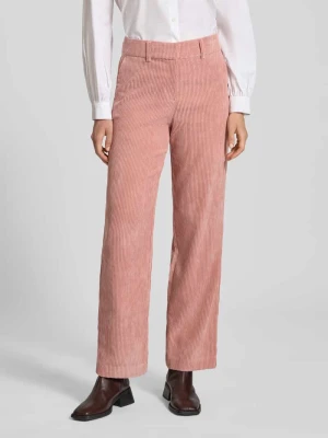 Spodnie sztruksowe z prostą nogawką i fakturowanym wzorem Christian Berg Woman