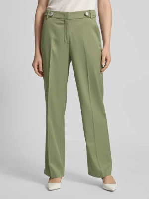 Spodnie materiałowe z prostą nogawką i fakturowanym wzorem MORE & MORE