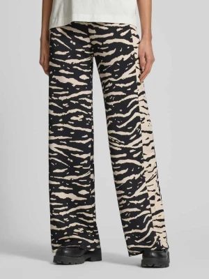 Spodnie materiałowe z szeroką nogawką i elastycznym pasem Marc Cain