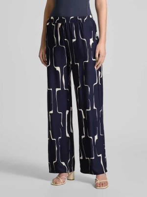 Spodnie materiałowe z szeroką nogawką i elastycznym pasem milano italy