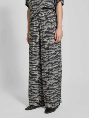 Spodnie materiałowe z szeroką nogawką i elastycznym pasem model ‘CEILING’ drykorn