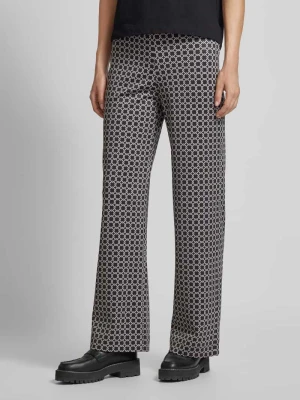 Spodnie materiałowe z szeroką nogawką i elastycznym pasem model ‘ELAINE’ RAFFAELLO ROSSI