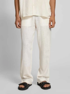 Spodnie materiałowe z szeroką nogawką i elastycznym pasem model ‘Lavus’ Pegador