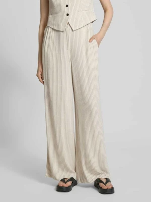 Spodnie materiałowe z szeroką nogawką i elastycznym pasem model ‘LIRU’ YAS