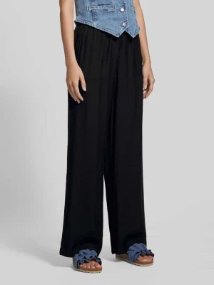 Spodnie materiałowe z szeroką nogawką i elastycznym pasem model ‘TANESSA’ Ichi