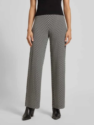 Spodnie materiałowe z szeroką nogawką i elastycznym pasem z logo model ‘ELAINE’ RAFFAELLO ROSSI