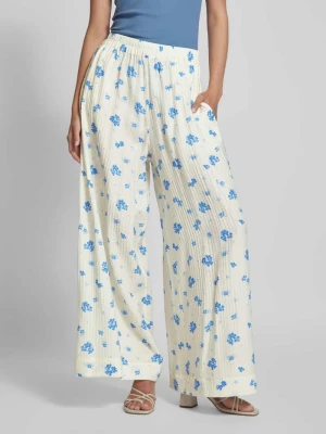 Spodnie materiałowe z szeroką nogawką i kwiatowym nadrukiem model ‘Rojan’ MSCH Copenhagen