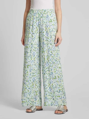 Spodnie materiałowe z szeroką nogawką i nadrukiem na całej powierzchni model ‘POVA’ Vila
