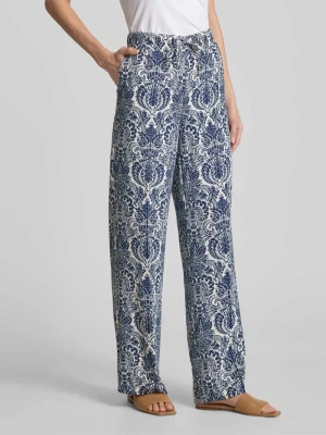 Spodnie materiałowe z szeroką nogawką i tunelem model ‘AVRIL’ CAMBIO