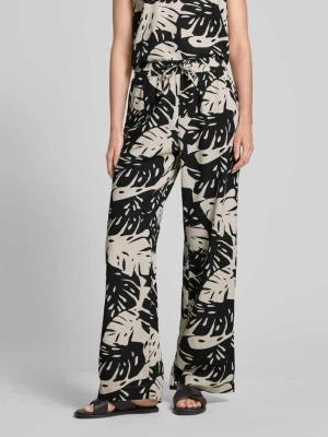 Spodnie materiałowe z szeroką nogawką i tunelem model ‘Lavisco’ FREE/QUENT