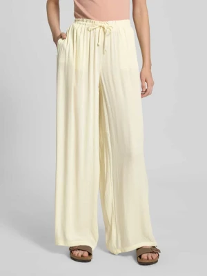 Spodnie materiałowe z szeroką nogawką i tunelem REVIEW