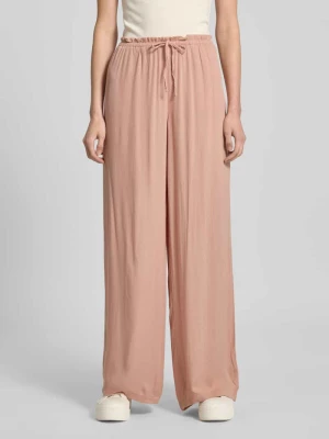 Spodnie materiałowe z szeroką nogawką i tunelem REVIEW