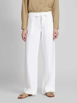 Spodnie materiałowe z szeroką nogawką i wiązanym paskiem model ‘JOVONIE’ Lauren Ralph Lauren