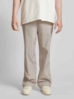 Spodnie materiałowe z szeroką nogawką i wyhaftowanym logo model ‘RATON’ Pegador