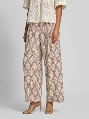 Spodnie materiałowe z szeroką nogawką i zakładkami w pasie Jake*s Collection