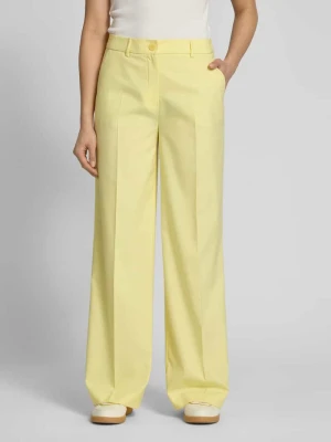 Spodnie materiałowe z szeroką nogawką w kant MORE & MORE