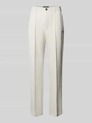 Spodnie materiałowe z szeroką nogawką z przeszytym kantem model ‘SERRANO’ Pegador