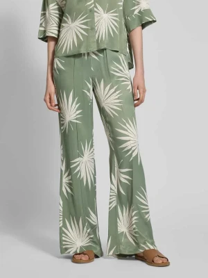 Spodnie materiałowe z szerokimi nogawkami i kieszenią z tyłu Oui