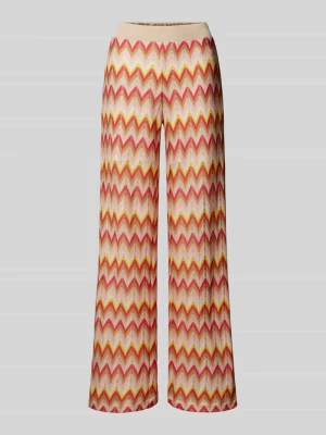 Spodnie materiałowe z szerokimi nogawkami i wzorem w zygzaki Smith and Soul