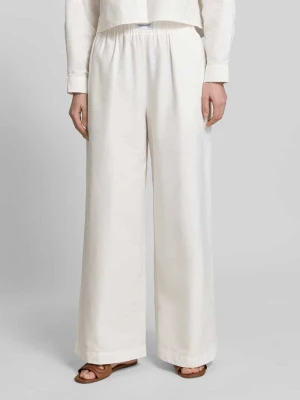 Spodnie materiałowe z szerokimi nogawkami z mieszanka bawełny model 'ALBA' VILLA SOPHIE