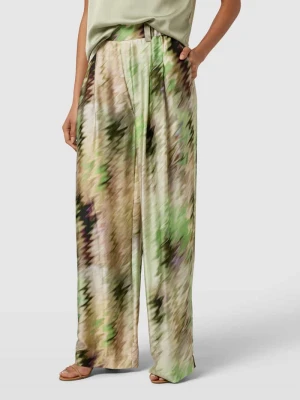 Spodnie materiałowe z wiskozy ze wzorem na całej powierzchni RAFFAELLO ROSSI