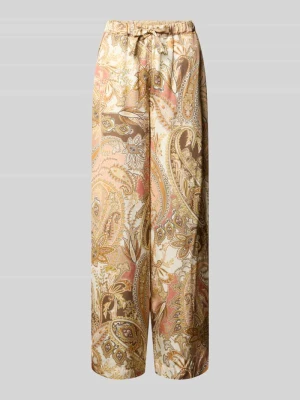 Spodnie materiałowe z wiskozy ze wzorem paisley model 'Pia' monari
