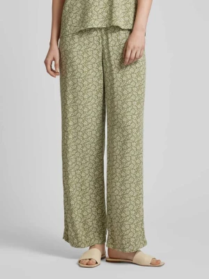 Spodnie materiałowe z wysokim stanem i nadrukiem na całej powierzchni model ‘LISE’ Vila