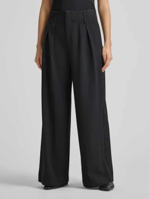 Spodnie materiałowe z wysokim stanem i szeroką nogawką model ‘Luna’ My Essential Wardrobe