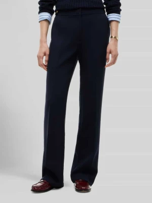 Spodnie materiałowe o kroju regular fit z dodatkiem wiskozy Tommy Hilfiger Granatowy