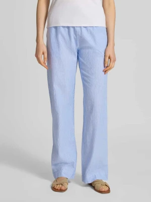 Spodnie materiałowe z wzorem w paski i elastycznym pasem NEO NOIR