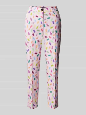 Spodnie materiałowe ze wzorem graficznym na całej powierzchni Marc Cain