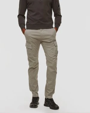 Spodnie Męskie C.p. Company Stretch Sateen Ergonomic Lens Cargo Pants Szare CP Company