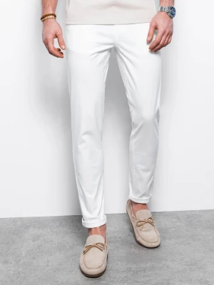 Spodnie męskie chino - białe V5 Ombre Clothing