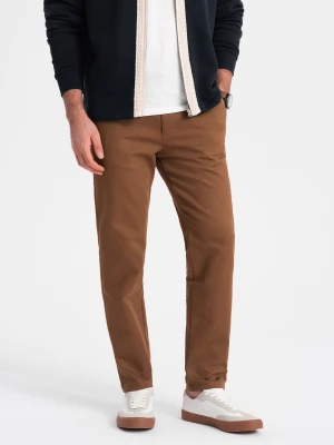 Spodnie męskie chino SLIM FIT z delikatną teksturą - karmelowe V3 OM-PACP-0190
 -                                    XL