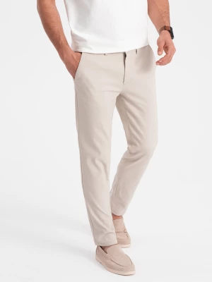 Spodnie męskie chino SLIM FIT - kremowe V1 OM-PACP-0186
 -                                    L