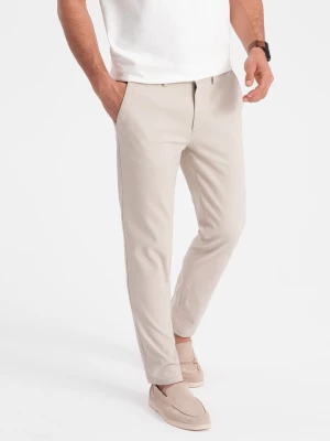 Spodnie męskie chino SLIM FIT - kremowe V1 OM-PACP-0186
 -                                    XL Ombre