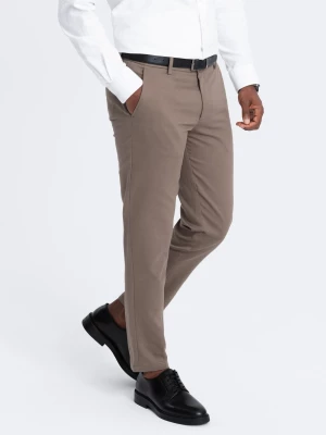 Spodnie męskie chino SLIM FIT z delikatną teksturą - popielate V1 OM-PACP-0190
 -                                    L