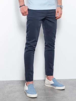 Spodnie męskie chinosy SLIM FIT - granatowe P1059
 -                                    M Ombre