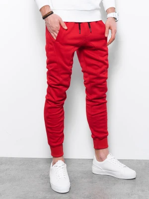 Spodnie męskie dresowe JOGERRY - czerwony V12 Ombre Clothing