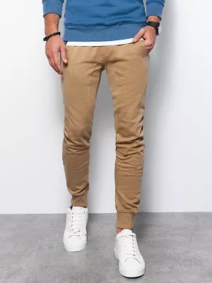 Spodnie męskie dresowe joggery - kawowe V2 P948
 -                                    XL