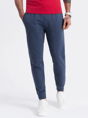 Spodnie męskie dresowe typu jogger - granatowe V4 OM-PABS-0173
 -                                    L