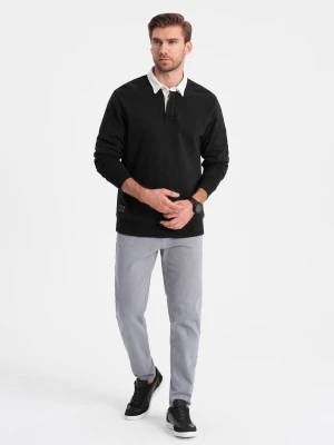 Spodnie męskie jeansowe bez przetarć SLIM FIT - szare V1 - Rozmiar: XL Ombre Clothing