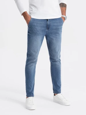Spodnie męskie jeansowe CARROT FIT - niebieskie V1 OM-PADP-0117
 -                                    S