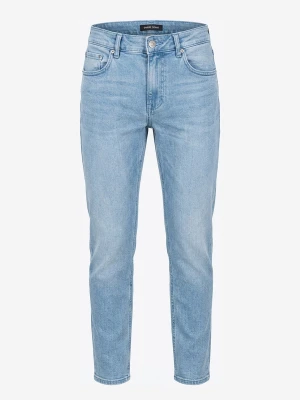 Spodnie męskie jeansowe CARROT z przetarciami - jasnoniebieskie V1 - Rozmiar: M Ombre Clothing