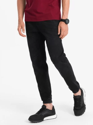Spodnie męskie jeansowe joggery - czarne OM-PADJ-0106
 -                                    M