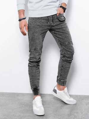 Spodnie męskie jeansowe joggery - czarne V2 P1056
 -                                    XL