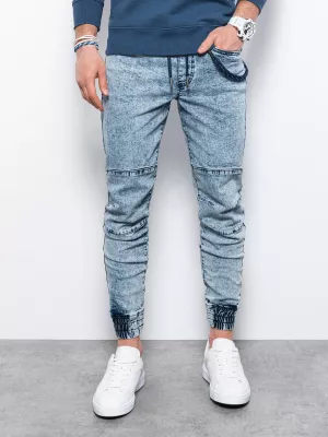 Spodnie męskie jeansowe joggery - jasnoniebieskie V1 P1056
 -                                    L